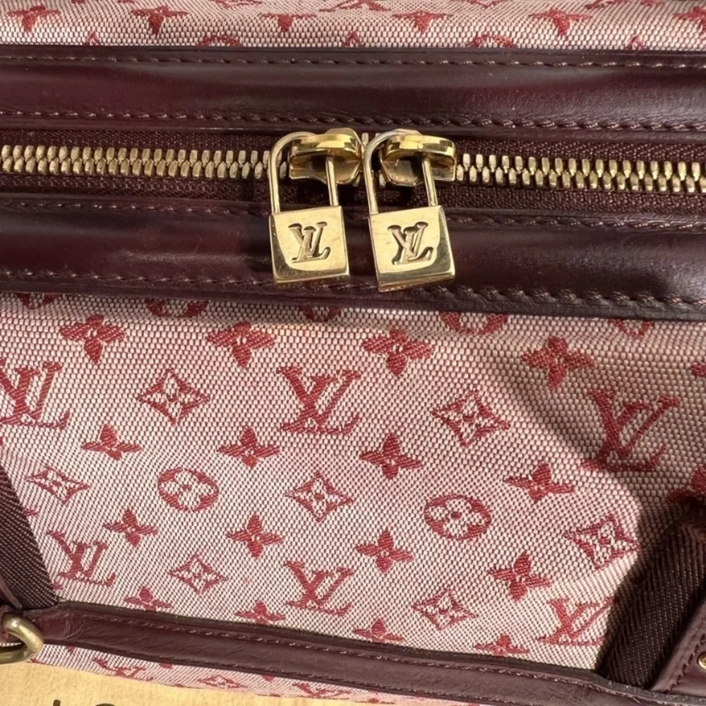 Louis Vuitton Mini Lin Josephine GM Cherry & Bordeaux Canvas with COA